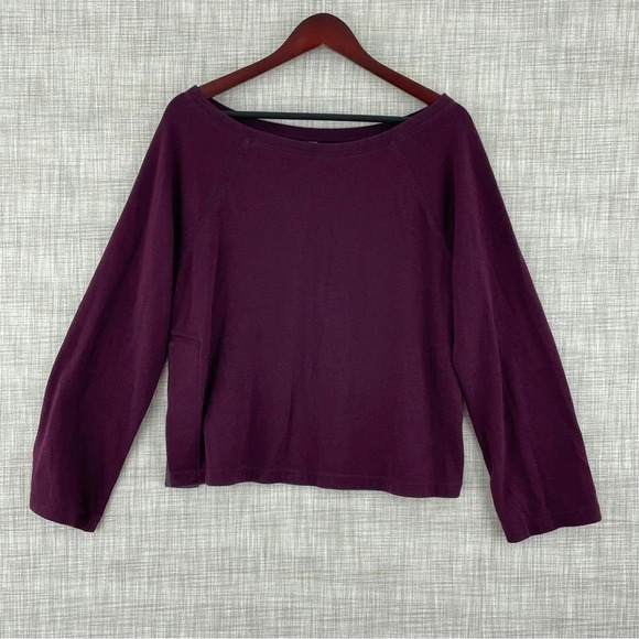 Fabletics Women's size XS oversized Long sleeve boat neck cropped sweater 0065 - Picture 1 of 8